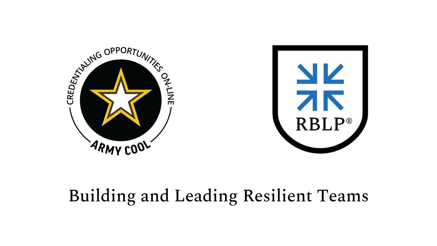 Logos for Army Credentialing Opportunities Online (COOL) program and RBLP Leadership Certifications.